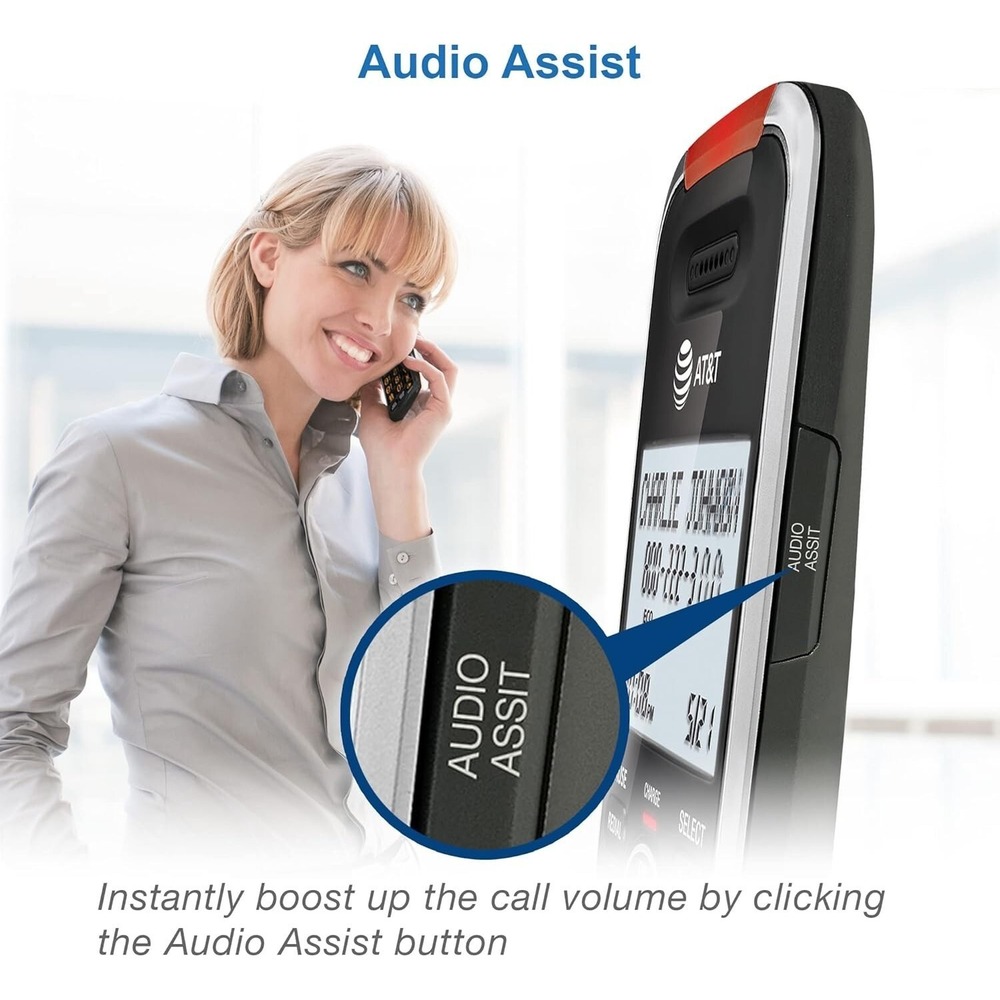 AT&T BL102 DECT 6.0 Cordless Phone Answering Machine Call Blocking Silver - Picture 10 of 13